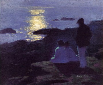  Ward Pintura - Una noche de verano en la playa impresionista Edward Henry Potthast